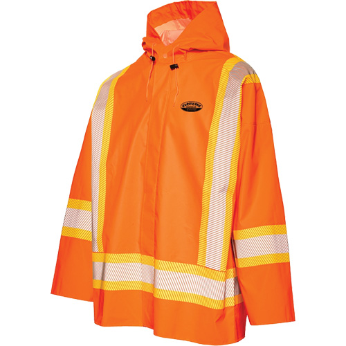 R804 Hurricane Rain Jacket, Small, High Visibility Orange St. Lawrence Industrial & Safety Supply