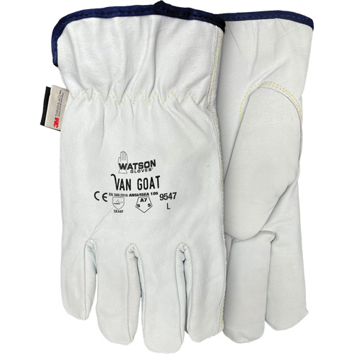 Gants de protection contre la coupe Van Goat 9547, T-petit, Paume en Cuir fleur de ch&egrave;vre, Para-aramide/Polyester/Acier/Thinsulate St. Lawrence Industrial & Safety Supply