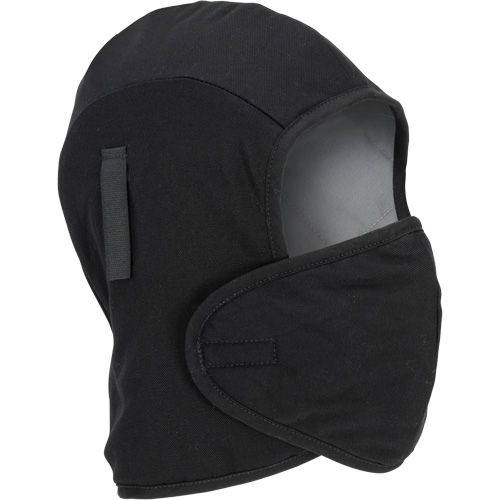 Pioneer 766A Flame-Resistant Quilted Hard Hat Liner with Detachable Mouthpiece, Black/Grey, Cotton/FR-Tech&reg;/Modacrylic/Nylon St. Lawrence Industrial & Safety Supply