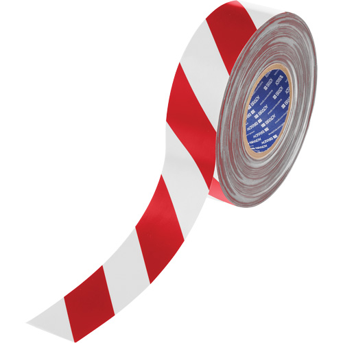 Ruban de marquage pour plancher ToughStripe Max, 2" x 100', Polyester, Rouge et blanc St. Lawrence Industrial & Safety Supply