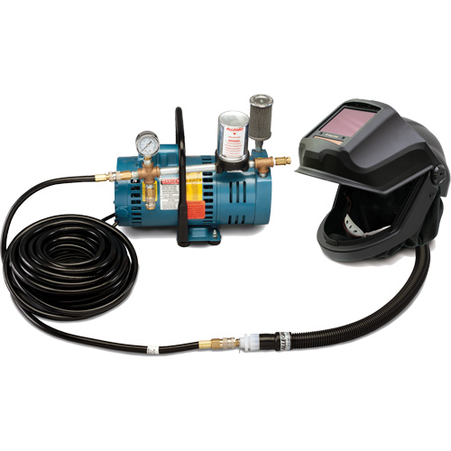 1-Worker DEFENDER Supplied Air Shield & Flip-Front Welding Helmet System St. Lawrence Industrial & Safety Supply