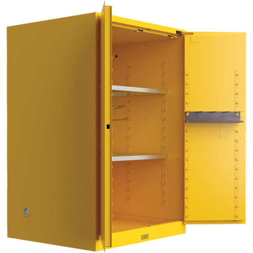 Utili-Guard+ Flammable Safety Cabinet, 90 Gal., 2 Door, 43" W x 65" H x 37" D St. Lawrence Industrial & Safety Supply