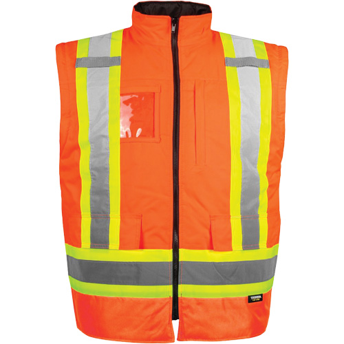 Manteau haute visibilit&eacute; 7-en-1, Polyester, Orange haute visibilit&eacute;, T-Grand St. Lawrence Industrial & Safety Supply