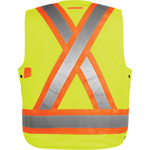 Veste haute visibilit&eacute; pour arpenteur, Orange haute visibilit&eacute;, Petit, Polyester St. Lawrence Industrial & Safety Supply
