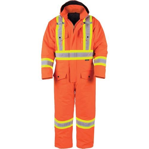 Salopette en canevas doubl&eacute;e haute visibilit&eacute;, 2T-Grand, Orange haute visibilit&eacute; St. Lawrence Industrial & Safety Supply