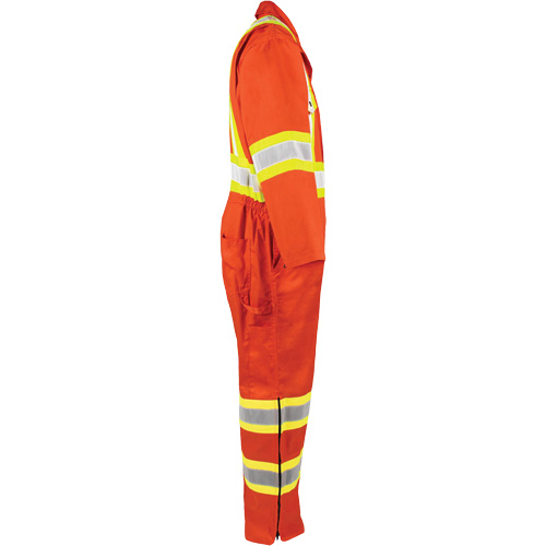 Combinaison non doubl&eacute;e haute visibilit&eacute;, Grand, Orange haute visibilit&eacute; St. Lawrence Industrial & Safety Supply