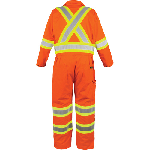 Combinaison non doubl&eacute;e haute visibilit&eacute;, Grand, Orange haute visibilit&eacute; St. Lawrence Industrial & Safety Supply