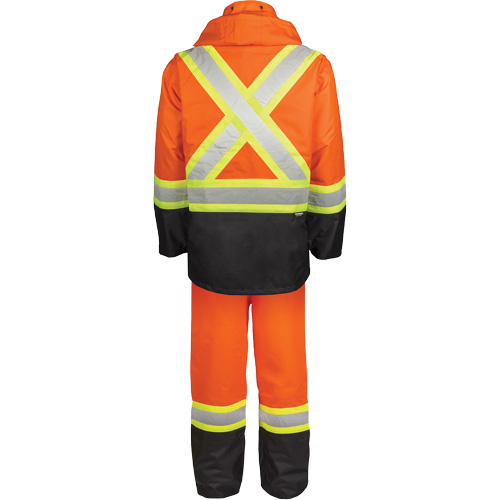 High-Visibility 150-Deniers Rain Suit, Polyester, Large, High Visibility Orange St. Lawrence Industrial & Safety Supply