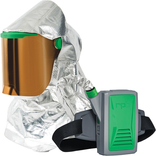 Z-Link Radiant Heat Respirator with Belt Mount & Blower, Facepiece Respirator/Headcover & Faceshield, Lithium-Ion Battery St. Lawrence Industrial & Safety Supply