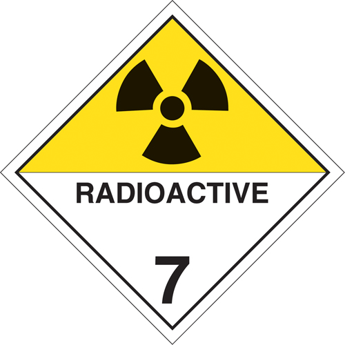 Plaque-&eacute;tiquette TMD mati&egrave;res radioactives, Vinyle adh&eacute;sif St. Lawrence Industrial & Safety Supply