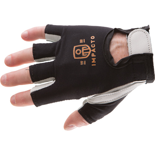 Gant droit antichoc, Petit, Paume en Ch&egrave;vre/Cuir refendu, Poignet Boucle et crochet St. Lawrence Industrial & Safety Supply