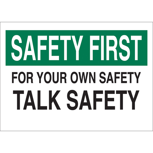 Enseigne  Talk Safety , 10" x 14", Aluminium, Anglais St. Lawrence Industrial & Safety Supply