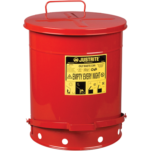 Contenants pour d&eacute;chets huileux, Homologu&eacute; FM/List&eacute; UL, 14 gal. US, Rouge St. Lawrence Industrial & Safety Supply