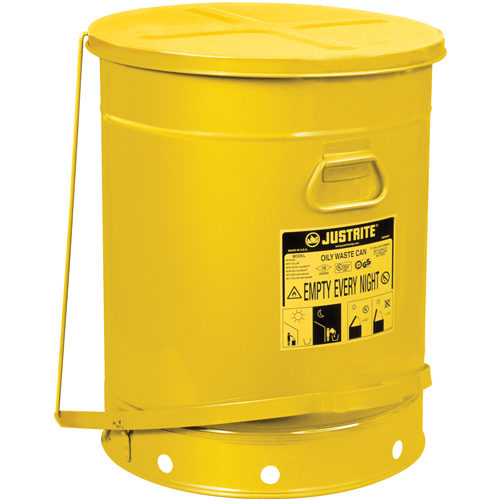 Contenants pour d&eacute;chets huileux, Homologu&eacute; FM/List&eacute; UL, 21 gal. US, Jaune St. Lawrence Industrial & Safety Supply