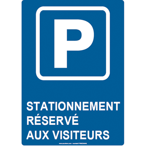 Reserved Parking Sign, 14" x 10", Aluminum, French with Pictogram St. Lawrence Industrial & Safety Supply