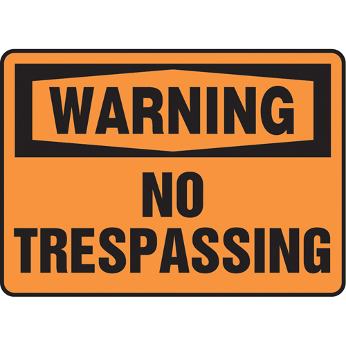 "No Trespassing" Sign, 10" x 14", Vinyl, English St. Lawrence Industrial & Safety Supply