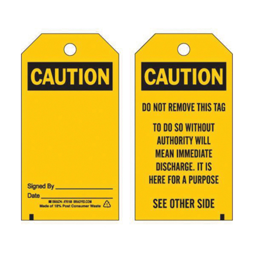 &eacute;tiquettes auto-plastifiantes pour la pr&eacute;vention des accidents, Polyester, 3" la x 5-3/4" h, Anglais St. Lawrence Industrial & Safety Supply