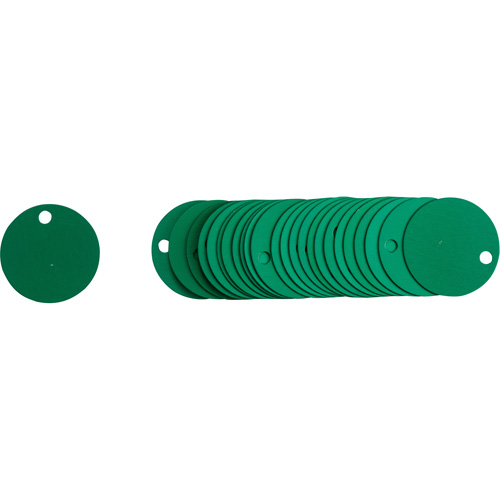 &eacute;tiquettes rondes vierges pour vannes, Aluminium, 2" dia. St. Lawrence Industrial & Safety Supply