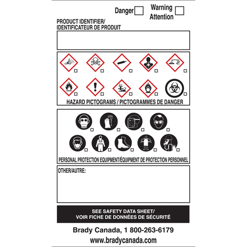 OTS WHMIS Labels, Vinyl, Sheet, 5" L x 5" W St. Lawrence Industrial & Safety Supply