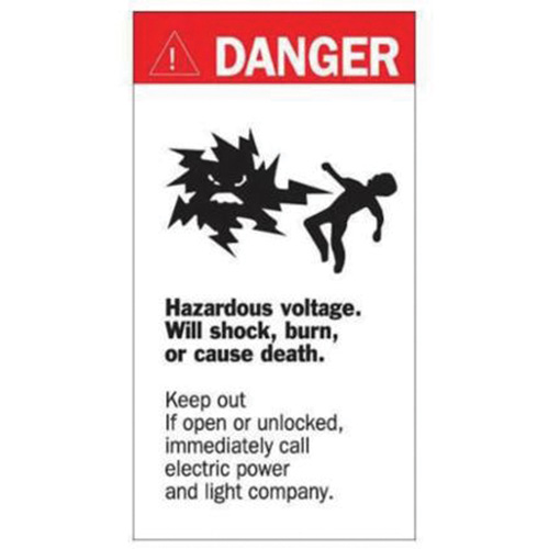 Enseigne Danger Hazardous Voltage, 8" x 4-1/2", Acrylique, Anglais avec pictogramme St. Lawrence Industrial & Safety Supply