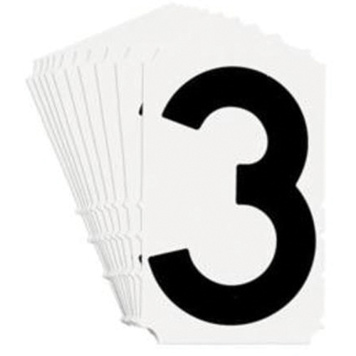 Quick-Align&reg; Individual Gothic Number and Letter Labels, 3, 4" H, Black St. Lawrence Industrial & Safety Supply