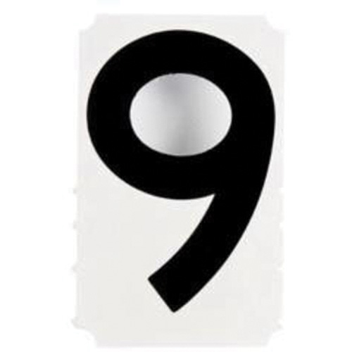 Quick-Align&reg; Individual Gothic Number and Letter Labels, 9, 4" H, Black St. Lawrence Industrial & Safety Supply
