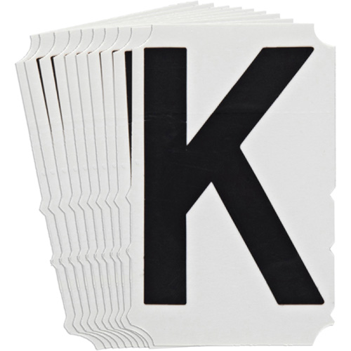 Quick-Align&reg;Individual Gothic Number and Letter Labels, K, 4" H, Black St. Lawrence Industrial & Safety Supply