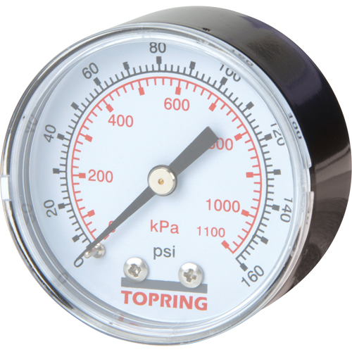 Mini Regulators - Replacement Gauge, 2" , 0 - 160 psi, Back Mount, Analogue St. Lawrence Industrial & Safety Supply