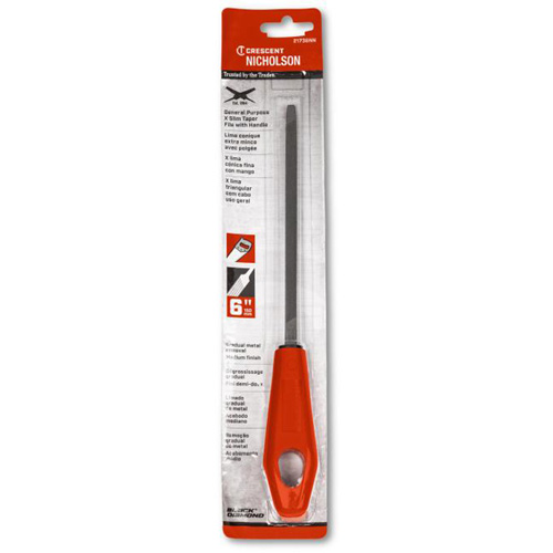 Lime pointue tr&egrave;s mince avec poign&eacute;e rouge, Triangle, 6", Simple St. Lawrence Industrial & Safety Supply