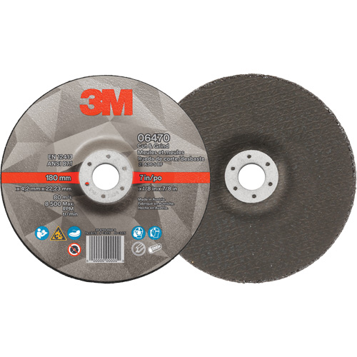 Cut & Grind Wheel, 7" x 1/8", 7/8" Arbor, Type 27, Ceramic St. Lawrence Industrial & Safety Supply