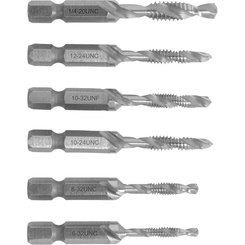 6-32 to 1/4-20 Drill Tap Set, 6 Pieces St. Lawrence Industrial & Safety Supply