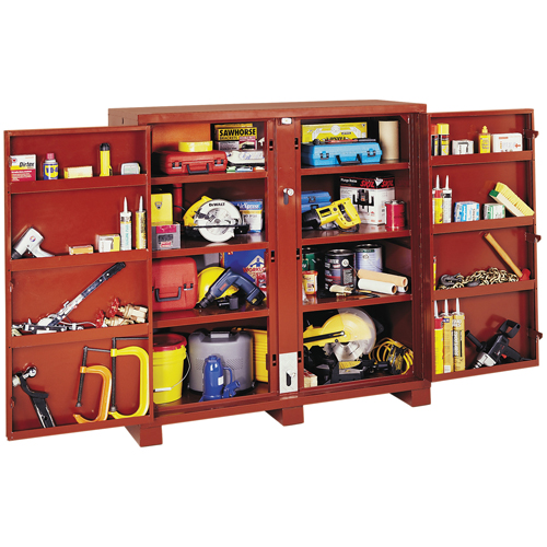 Armoire &agrave; tablettes Jobsite, Acier, 47,5 pi³, Rouge St. Lawrence Industrial & Safety Supply