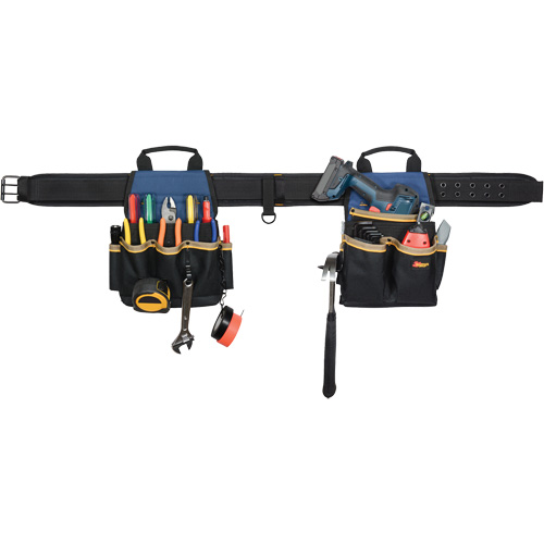Combin&eacute;s de ceinture &agrave; outils &agrave; 20 pochettes, Polyester, Noir St. Lawrence Industrial & Safety Supply
