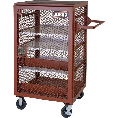 Armoire mobile en treillis, Acier, 22 pi³, Rouge St. Lawrence Industrial & Safety Supply