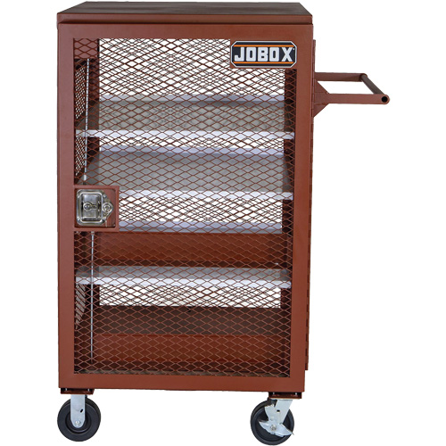Armoire mobile en treillis, Acier, 22 pi³, Rouge St. Lawrence Industrial & Safety Supply
