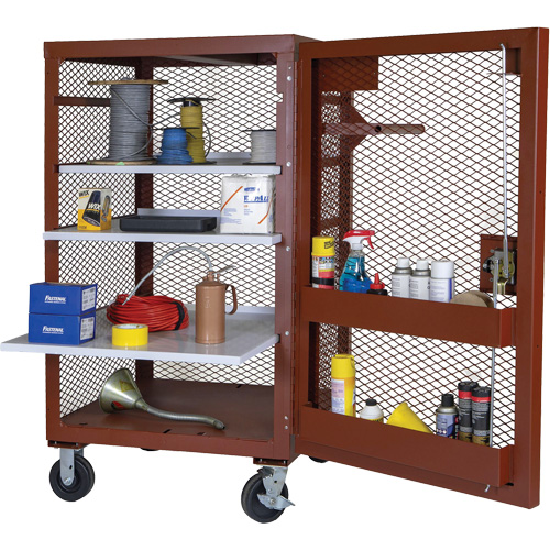 Armoire mobile en treillis, Acier, 22 pi³, Rouge St. Lawrence Industrial & Safety Supply