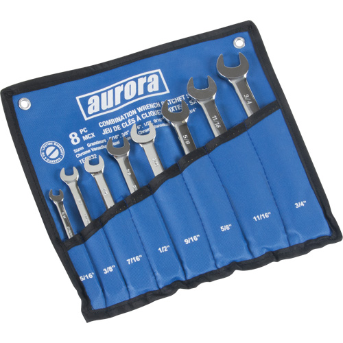 Fixed Head Wrench Set, Combination, 8 Pieces, Imperial St. Lawrence Industrial & Safety Supply