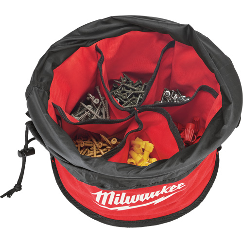 Sac range-tout style parachute, 11-4/5" lo x 11-4/5" la x 11" h, Nylon, Noir/Rouge St. Lawrence Industrial & Safety Supply