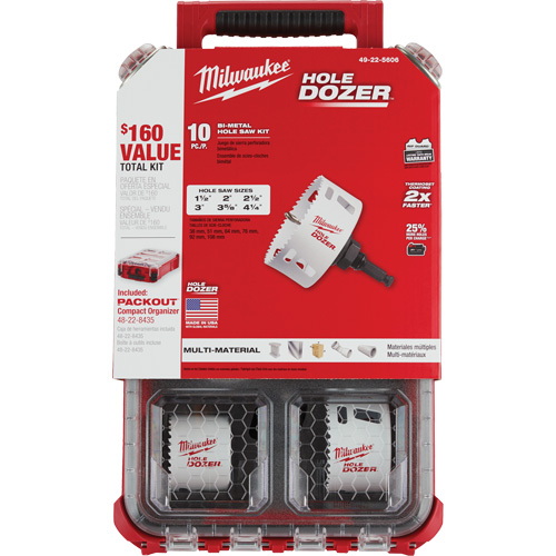 Trousse de scie cloche Packout Hole Dozer, 10 morceaux St. Lawrence Industrial & Safety Supply