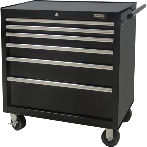 Chariot &agrave; outils industriel, 6 tiroirs, 39" la x 20-4/5" p x 38-1/2" h, Noir St. Lawrence Industrial & Safety Supply