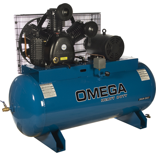 Industrial Series Air Compressors - Horizontal Compressors - Two Stage, 100 Gal. (120 US Gal) St. Lawrence Industrial & Safety Supply