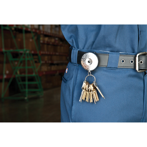 The Original Key Reel, Chrome, 24" Cable, Belt Clip Attachment St. Lawrence Industrial & Safety Supply