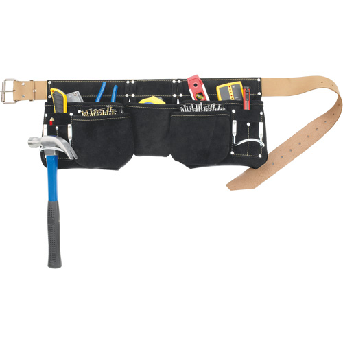 Journeyman's Carpenter Tool Belt, Leather, Black St. Lawrence Industrial & Safety Supply