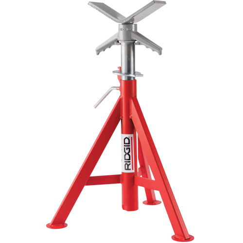 V Head Low Pipe Stand # VJ-98, 51-96 cm Height Adjustment, 12" Max. Pipe Capacity, 2500 lbs. Max. Weight Capacity St. Lawrence Industrial & Safety Supply