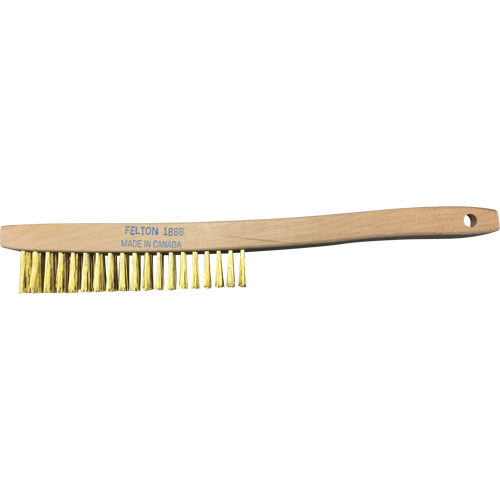 Brosses de nettoyage &agrave; manche recourb&eacute;, Laiton, 4 x 19 rangs de fils, Longueur 14" St. Lawrence Industrial & Safety Supply