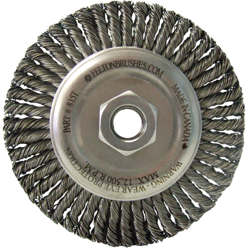 Brosses m&eacute;talliques &agrave; touret, Dia. 5-7/8", Fils 0,02", Arbre 5/8"-11, Acier St. Lawrence Industrial & Safety Supply
