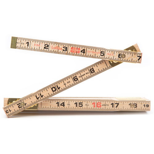 R&egrave;gle Red End avec deux rallonges de r&egrave;gle &agrave; glissi&egrave;re de 6", 6' lo, Bois, Graduations de 1/16" St. Lawrence Industrial & Safety Supply