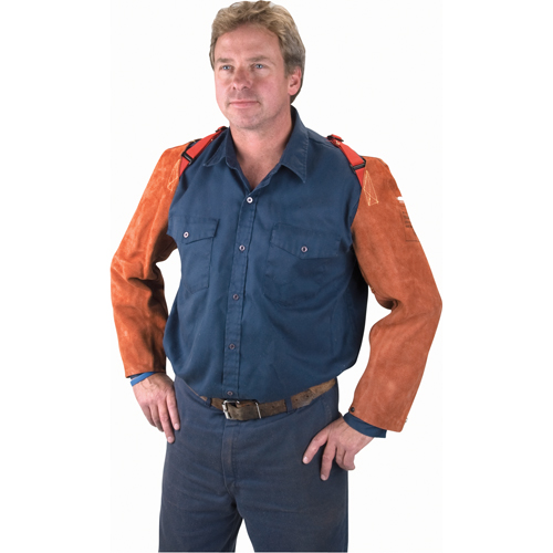 Manches en cuir, 23" lo, Lava Brown St. Lawrence Industrial & Safety Supply