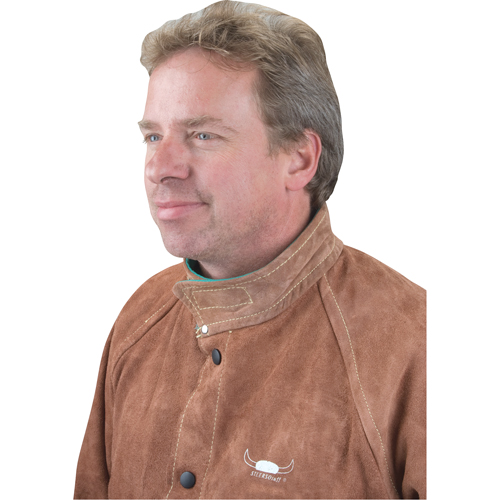 Welding Jacket, Leather, 4X-Large, Lava Brown St. Lawrence Industrial & Safety Supply