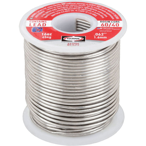 Brasure au plomb 60/40 &agrave; noyau de colophane, &agrave; base de plomb, 60 % d'&eacute;tain, 40 % de plomb, &acirc;me Colophane, dia. 1/16" St. Lawrence Industrial & Safety Supply